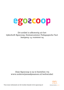 Dit artikel is afkomstig uit het tijdschrift Egoscoop