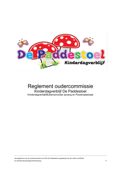 Reglement oudercommissie KDV De Paddestoel 2014