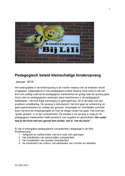Pedagogisch beleid kleinschalige kinderopvang
