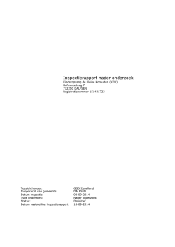 Inspectierapport nader onderzoek