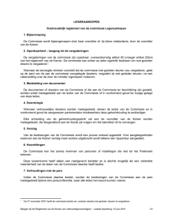Huishoudelijk reglement van de commissie