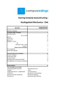 Raming kostprijs basisuitrusting 2014-2015