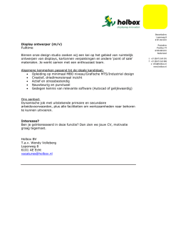 Display ontwerper (m/v) Fulltime Binnen onze design