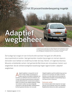 Adaptief wegbeheer – Stadswerk Magazine 6-2014