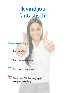 Ik vind jou fantastisch! - FOCWA Verzekeringsdienst