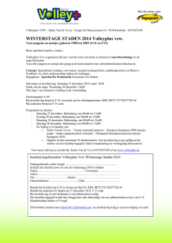 Inschrijvingsformulier volleybalkamp Staden pdf download hier.