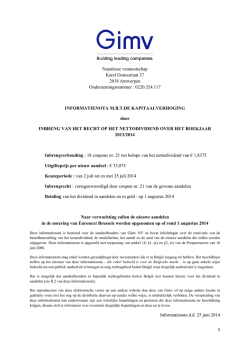 Informatienota keuzedividend 2013-2014