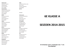 Programmaboekje Zesde klasse A seizoen 2014/2015