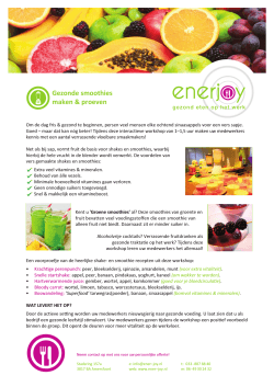 Workshop gezonde smoothies maken | Enerjoy