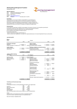 Jaarrekening 2012 (PDF) - Moving Management Foundation