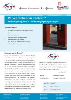 Parkeerbeheer in iProtect™