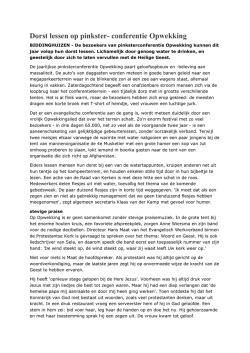 Dorst lessen op pinkster- conferentie Opwekking