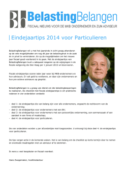 Eindejaartips 2014 voor Particulieren