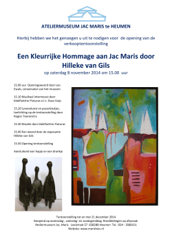 Een Kleurrijke Hommage aan Jac Maris door Hilleke van Gils
