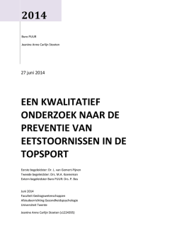Een Kwalitatief Onderzoek Naar de Preventie van Eetstoornissen in