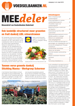 MEEdeler maart 2014 - Voedselbanken Nederland