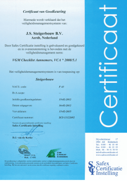 Certificering - JS Steigerbouw en Verhuur BV