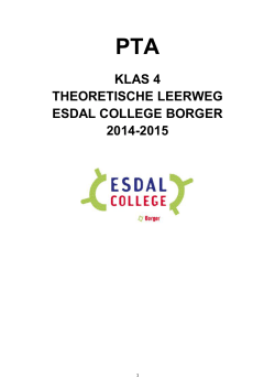 PTA Esdal College Borger Klas 4TL 2014-2015
