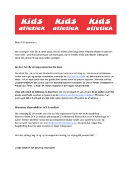 Beste kids en ouders, De trainingen voor 2014