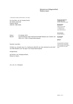 "Kamerbrief over afschrift brief KBO-Brabant aan