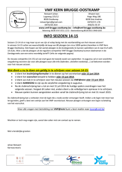 infobrief 14-15 - Kern VMF Brugge Oostkamp