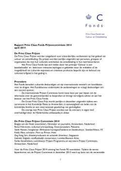 Rapport Prins Claus Fonds Prijzencommissie 2014