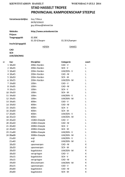 stad hasselt trofee provinciaal kampioenschap steeple