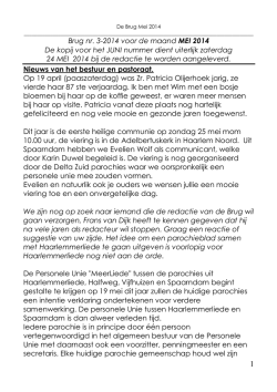 Mei 2014 - Parochie Sint Adalbertus Spaarn