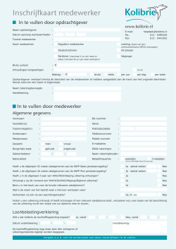 Inschrijfkaart medewerker