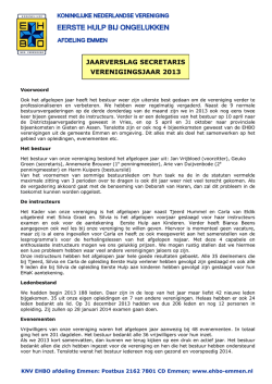 jaarverslag secretaris 2013