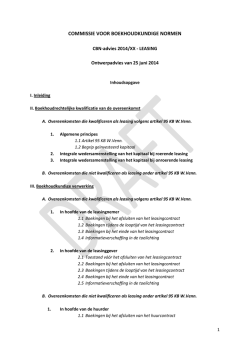 een ontwerpadvies "Leasing" - Commissie voor Boekhoudkundige