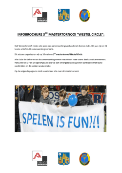 INFOBROCHURE 3 MASTERTORNOOI &ldquo;WESTEL CIRCLE&rdquo;: