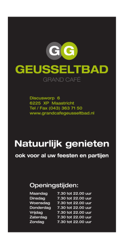 Natuurlijk genieten - Grand Café Geusseltbad