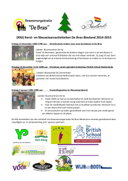 Flyer aankondiging activiteiten De Bras-Biesland KNJ 2014-2015
