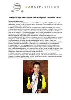 Davy van Sprundel Nederlands Kampioen - Karate