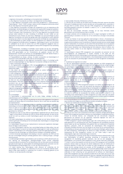 Algemene Voorwaarden van KPM management Maart 2014