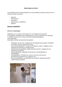 Eigenschappen van stenen In dit hoofdstuk komen de