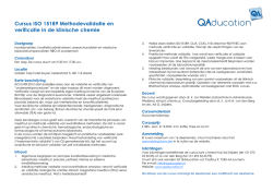 ISO 15189 Methodevalidatie en verificatie in de