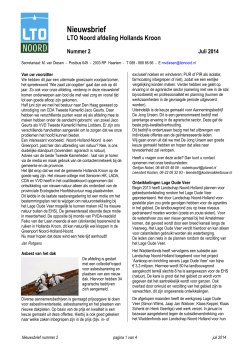 Nieuwsbrief juli 2014 - Afdeling Hollands Kroon