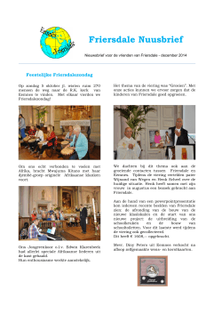 Friersdale Nuusbrief 2014-3 - Stichting Friersdale Eemnes