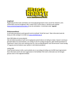 Jeugdraad Kindernevendienst - Protestantse Gemeente Raalte
