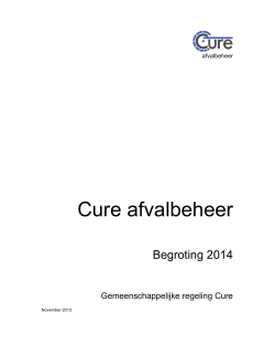 Bijlage 2 Aangepaste begroting Cure 2014