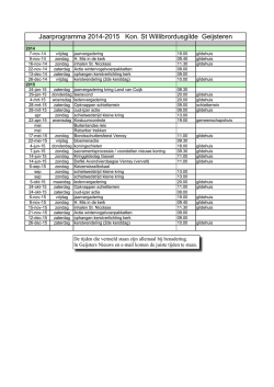 Jaarprogramma 2014-2015 Kon. St Willibrordusgilde Geijsteren