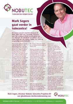 Mark Segers gaat verder in tuincentra!