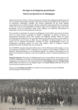 Het leger in de Belgische geschiedenis: Nieuwe perspectieven en