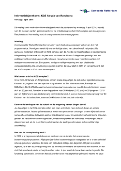 Informatiebijeenkomst KOZ Aleyda van Raephorst