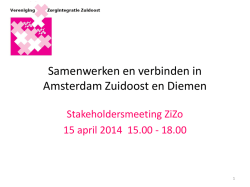 De presentatie van de dag - Zorgintegratie Zuidoost