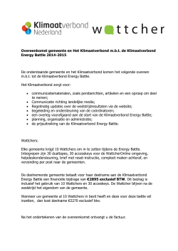 Overeenkomst gemeente en Het Klimaatverbond m.b.t. de