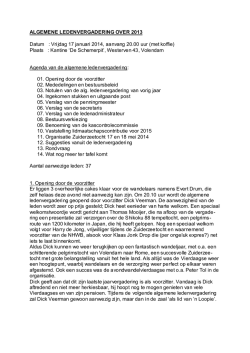 Jaarvergadering jan 2014