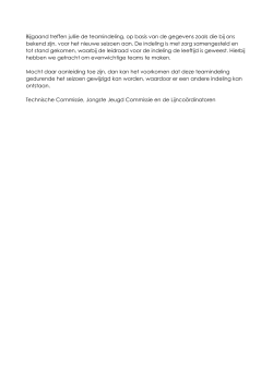Indeling teams 2014-2015